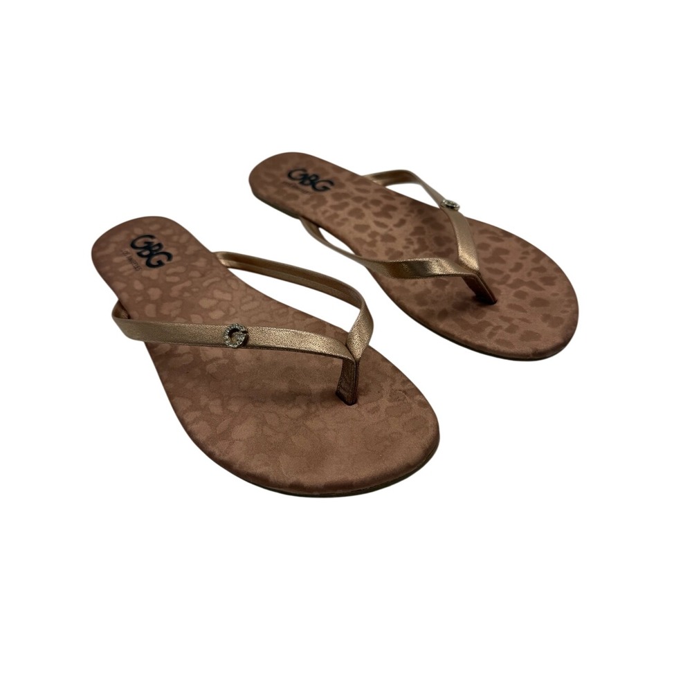 GBG Los Angeles Rose Gold Thong Sandals Size 6.5